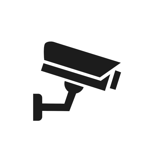 Vecteur cctv, appareil photo numérique de sécurité, icône de fine ligne de protection