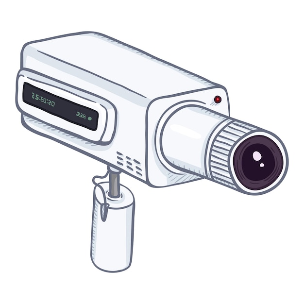 Vecteur cctv illustration vecteur dessin animé blanc caméra sécurité