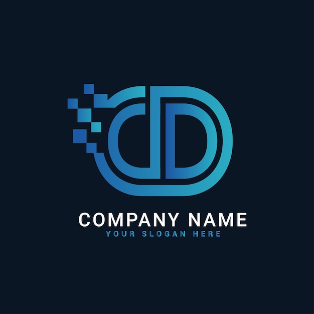 Cd Dc Letter Logotemplatetechnologyabstract Letter Logo