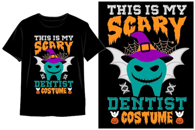 Ceci Est Mon Costume De Dentiste Effrayant Conception De T-shirt Halloween Vintage. Vecteur D'halloween