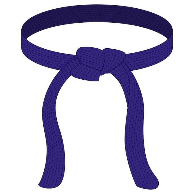 Vecteur ceinture de karaté couleur violette isolée sur fond blanc icône du design d'art martial japonais dans un style plat