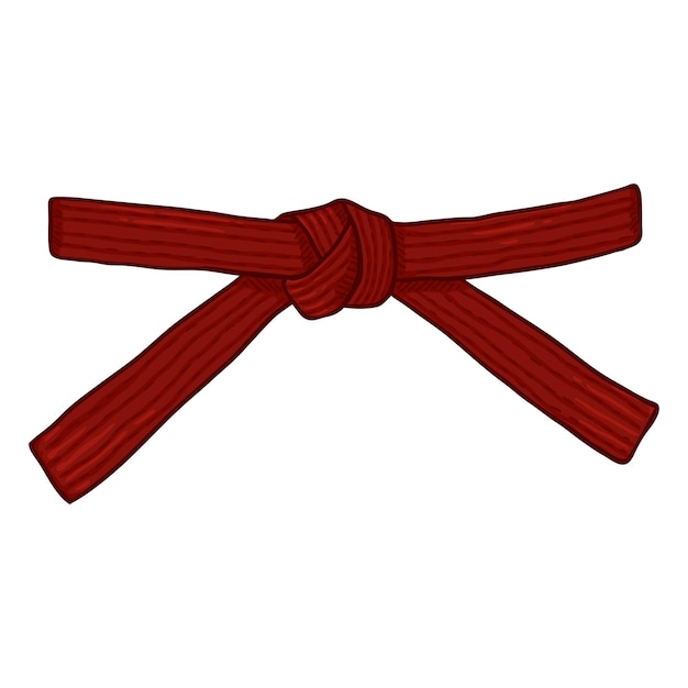 Vecteur ceinture de karaté rouge de dessin animé de vecteur