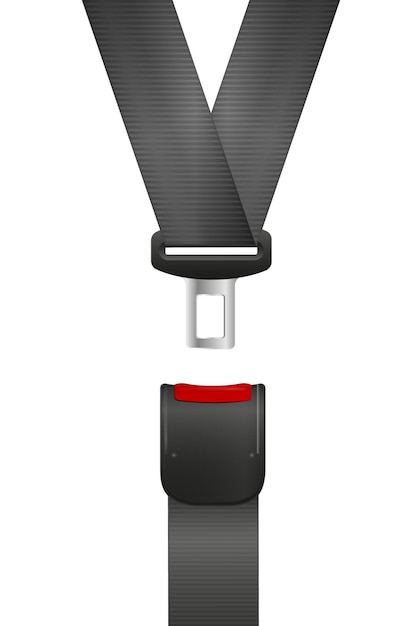 Vecteur ceinture de sécurité ouverte et fermée ceinture de sécurité conception d'art sangle de route concept abstrait conducteur d'avion de voiture