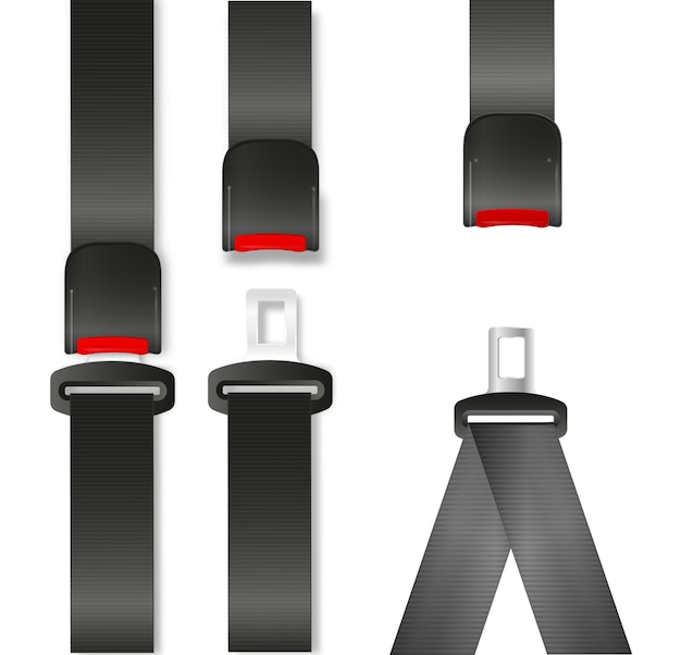 Ceinture de sécurité ouverte et fermée Ceintures de sécurité conception artistique ceinture de route concept abstrait voiture pilote d'avion