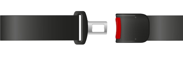 Ceinture de sécurité de sécurité ceinture de sécurité ouverte et fermée Sangle de route de conception d'art Élément graphique de protection de conducteur d'avion de voiture de concept abstrait Vector