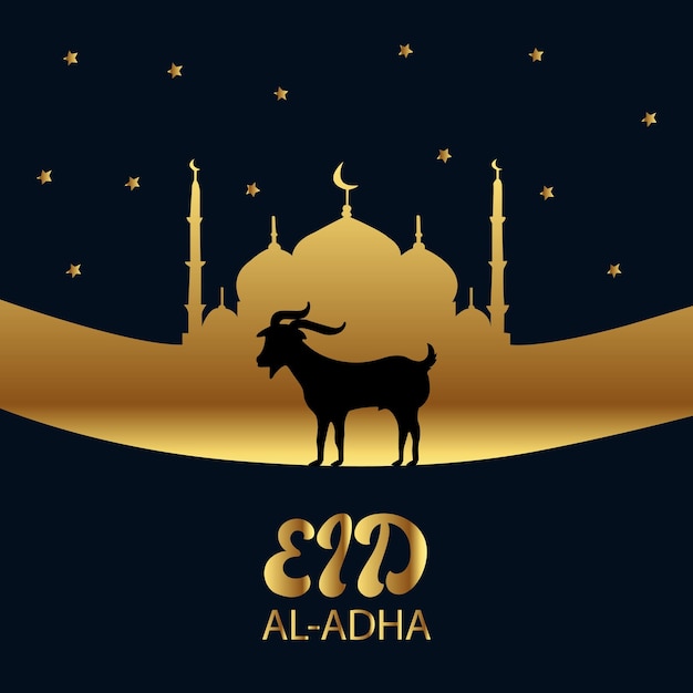 Célébration de l'Aïd al-Adha avec la mosquée de la chèvre et les éléments dorés