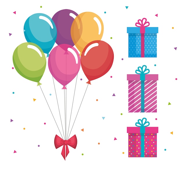 célébration d&#39;anniversaire définie des icônes