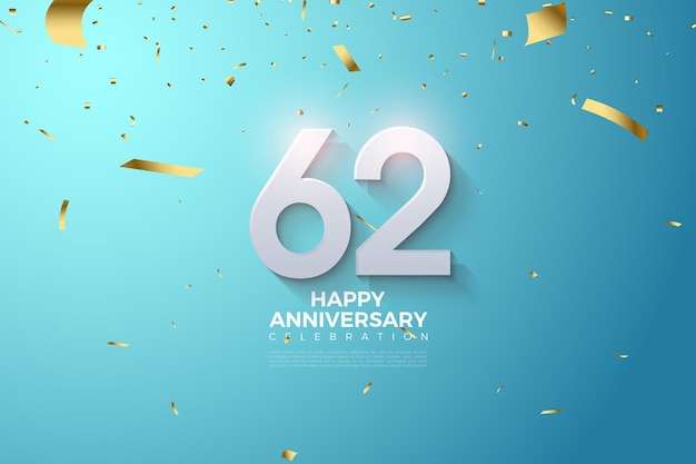 Célébration du 62e anniversaire avec un beau concept de couleurs.
