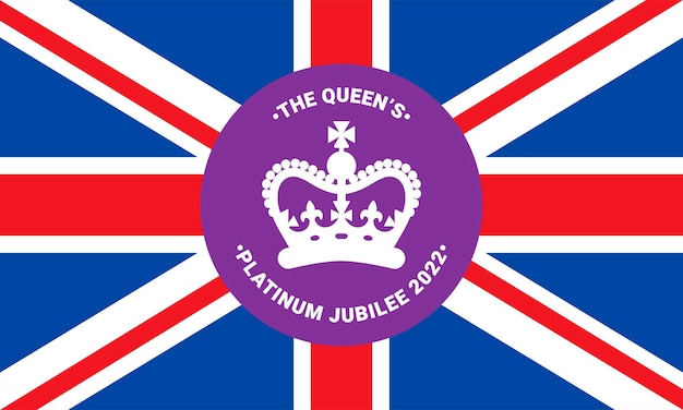 Vecteur la célébration du jubilé de platine de la reine avec l'union jack en arrière-plan