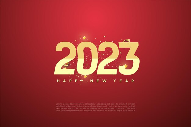 célébration du nouvel an 2023 avec des chiffres plats.