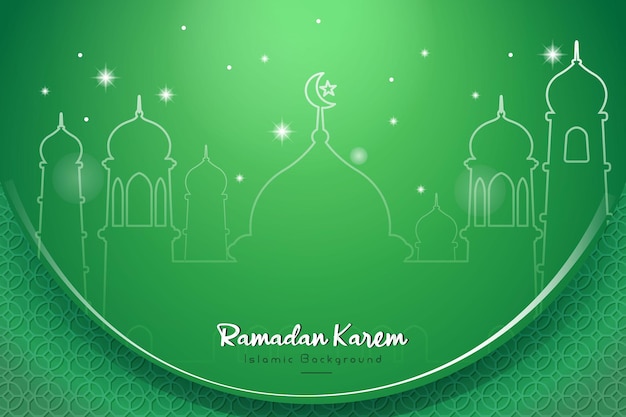 Célébration Du Ramadan Kareem Du Fond Islamique Du Ramadan Avec Thème Vert Avec Motif