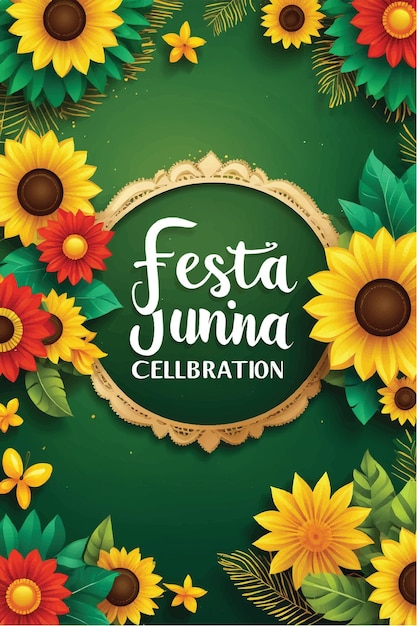 Vecteur célébration de la festa junina au brésil design de la fête de juin célebration traditionnelle brésilienne