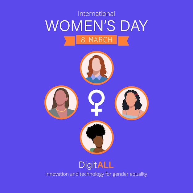 Célébration De La Journée Internationale De La Femme Thème Digitall 2023 Symbole De Genre Féminin Journée De La Femme