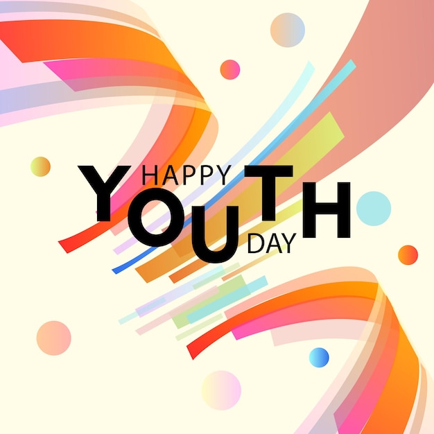 Vecteur célébration de la journée internationale de la jeunesse amitié de coopération d'équipe amicale