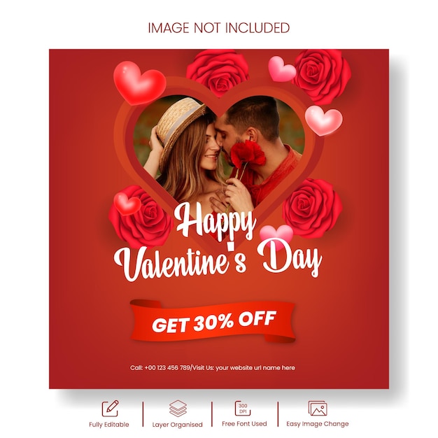 Célébration vectorielle de la fête de la Saint-Valentin par des bannières sur les médias sociaux ou par des publicités sur Instagram pour la journée des Saint-Valentiens
