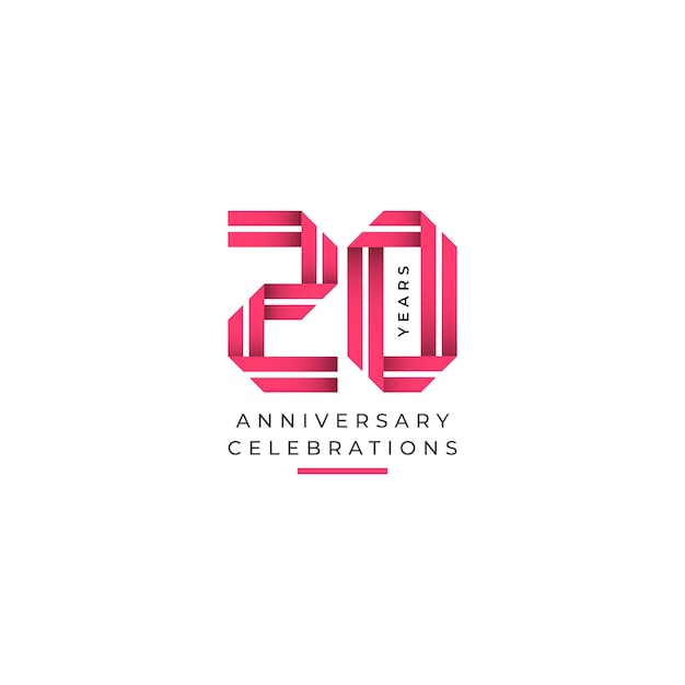 Vecteur les célébrations du 20e anniversaire du concept de logo