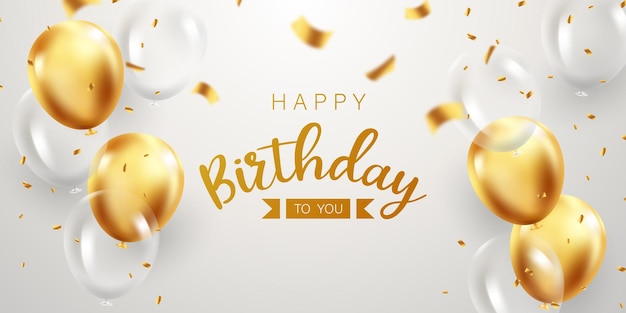 Célébrer votre anniversaire à l'arrière-plan avec de beaux ballons illustration vectorielle