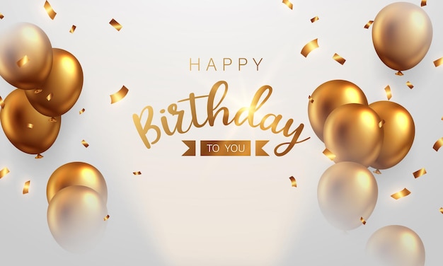 Célébrer votre anniversaire à l'arrière-plan avec de beaux ballons illustration vectorielle