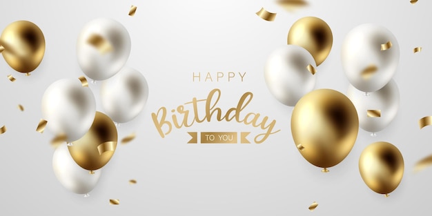 Célébrer votre anniversaire à l'arrière-plan avec de beaux ballons illustration vectorielle