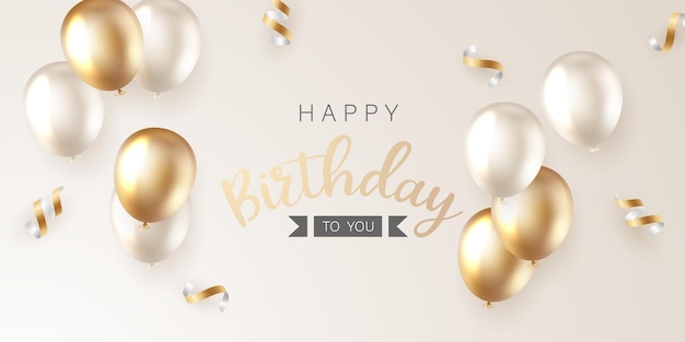 Célébrer votre anniversaire à l'arrière-plan avec de beaux ballons illustration vectorielle