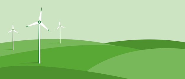 Centrale éolienne Éoliennes Conception de vecteur d'énergie renouvelable Concept industriel d'énergie verte