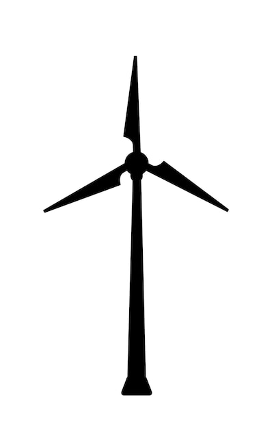 Vecteur la centrale éolienne se trouve dans le champ logo des ressources renouvelables d'énergie verte