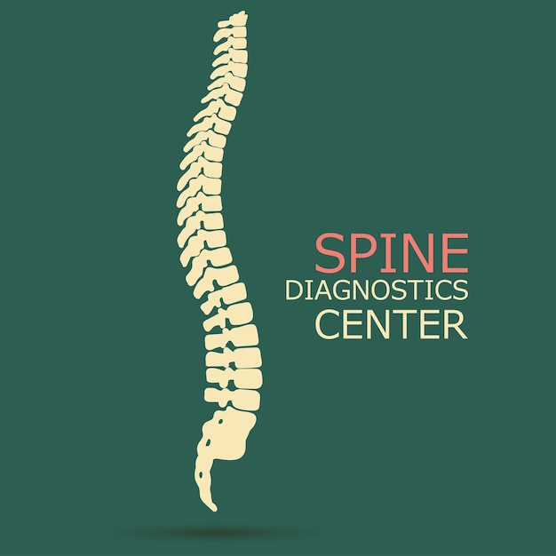 Centre De Diagnostic De La Colonne Vertébrale, Médecine, Conception De Symbole De Clinique, Emblème De Vecteur De Silhouette D'épine Dorsale