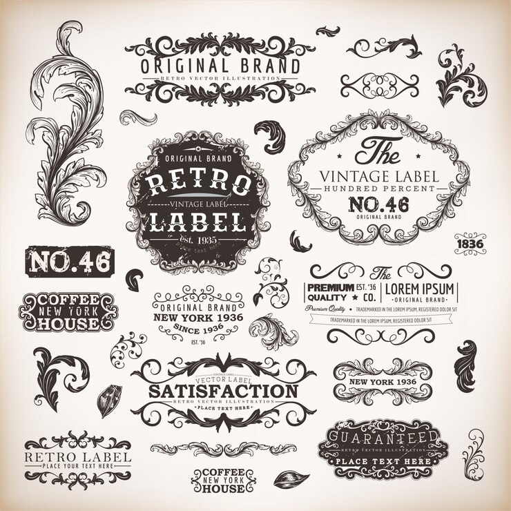 Vecteur cents pages victorian vintage stamp