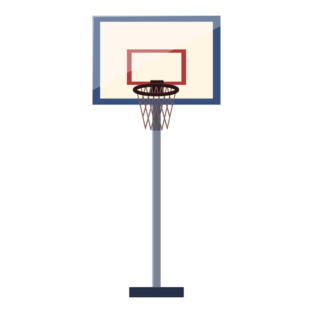 Un cerceau de basket-ball debout sur un fond blanc prêt pour le match