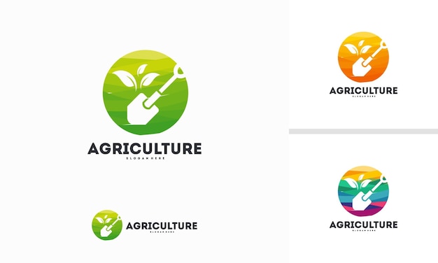 Cercle Abstrait Agriculture Logo Conçoit Vecteur Concept, Modèle De Logo Nature