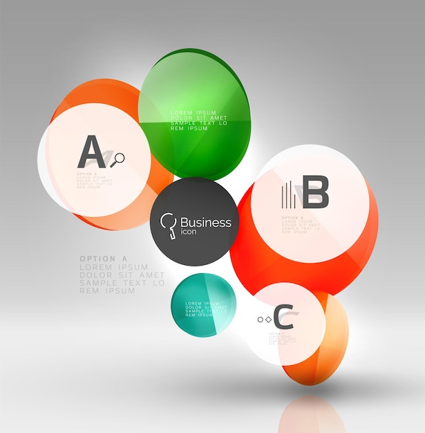 Cercle abstrait fond modèle vectoriel pour les options de numéro de diagramme de mise en page de flux de travail d'impression ou bannière de conception Web