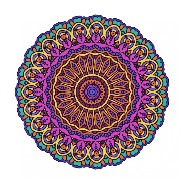 Cercle Abstrait Rond Coloré Avec Style Mandala