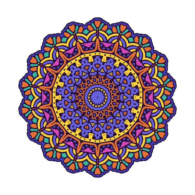 Cercle Abstrait Rond Coloré Avec Style Mandala