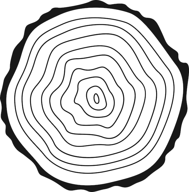 Vecteur cercle de bois d'anneau d'arbre