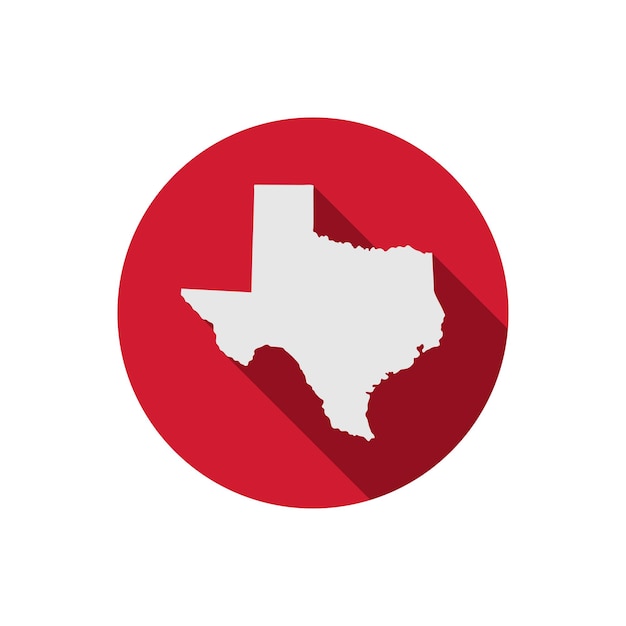 Cercle De Carte D'état Du Texas Avec Ombre Portée