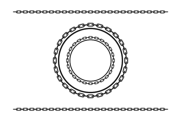 Vecteur cercle de chaînes en métal bracelet bordure cadre logo vectoriel