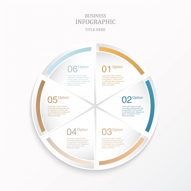 Cercle Coloré Infographie Option 6 Ou étapes Et Icônes.