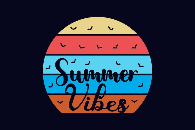 Un Cercle Coloré Avec Les Mots Summer Vibes Dessus.