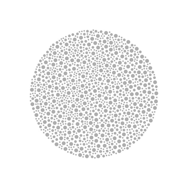 Un cercle composé de points gris