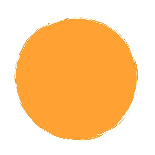 Cercle De Coup De Pinceau De Peinture Orange Isolé Sur Fond Blanc. Décoration d'été. Illustration vectorielle