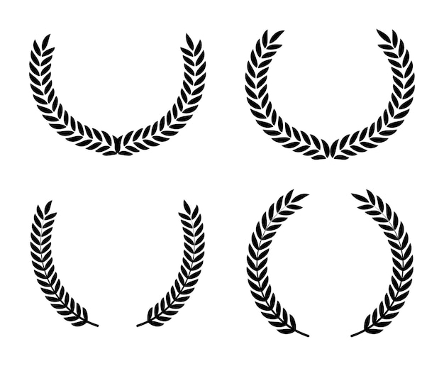 Cercle créatif de couronne de laurier à feuilles et fond blanc