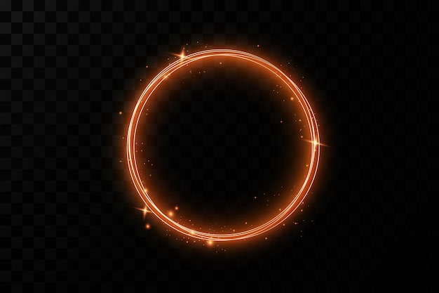 Cercle doré avec effets de feuEffet de lumièreVecteur