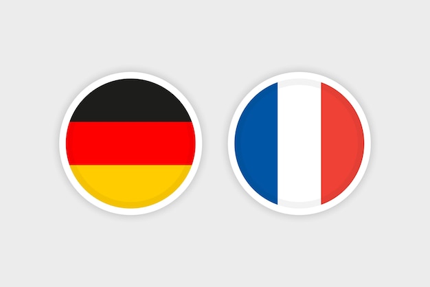 Vecteur cercle des drapeaux de l'allemagne et de la france.