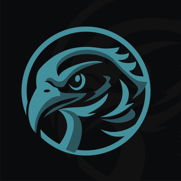 Vecteur cercle du logo de la tête d'aigle