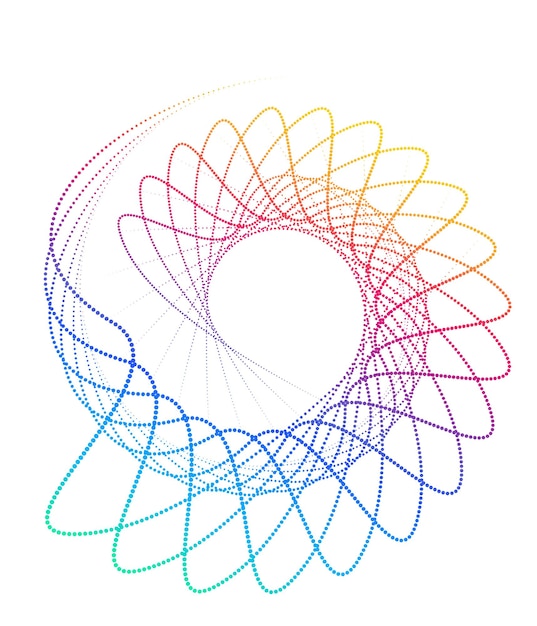 Vecteur cercle d'éléments de conception bague dorée de couleurs vectorielles audacieuses isolées à partir de rayures ondulées de lueur abstraite de nombreux tourbillons scintillants créés à l'aide de l'outil de fusion illustration vectorielle eps10 pour votre présentation