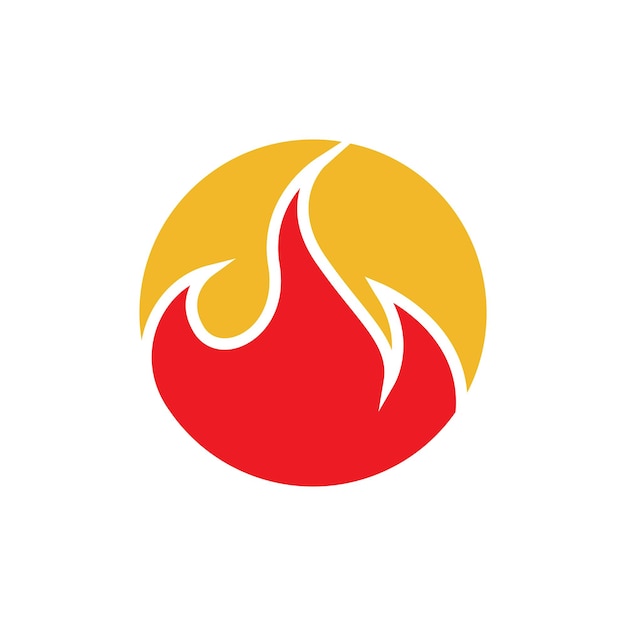 Cercle Avec Feu Rouge Flamme Logo Design Vecteur Symbole Graphique Icône Signe Illustration Idée Créative