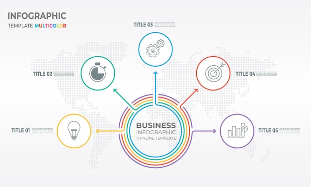 Cercle De Graphique Infographie Abstraite 5 Options