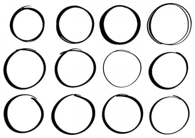 Cercle de gribouillis dessinés à la main