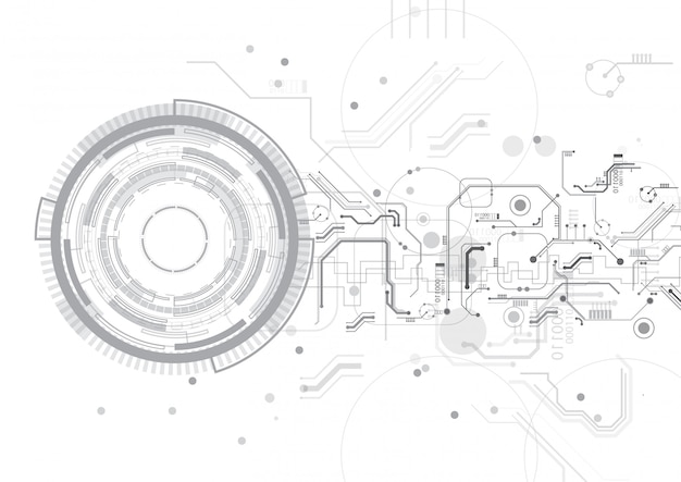 Cercle Gris Technologie Vecteur Fond