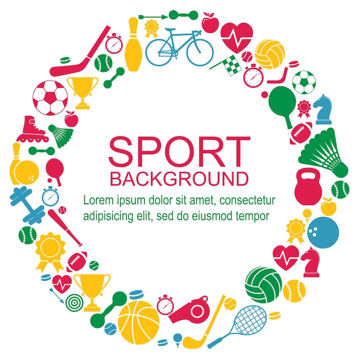 Vecteur cercle d'icônes sportives